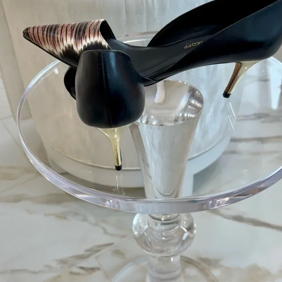 Rebecca Minkoff Black and Gold Heels - Picture 6 of 9